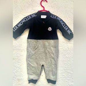 Baby MONCLER Two tone baseball-Collar coverall, size 6-9months